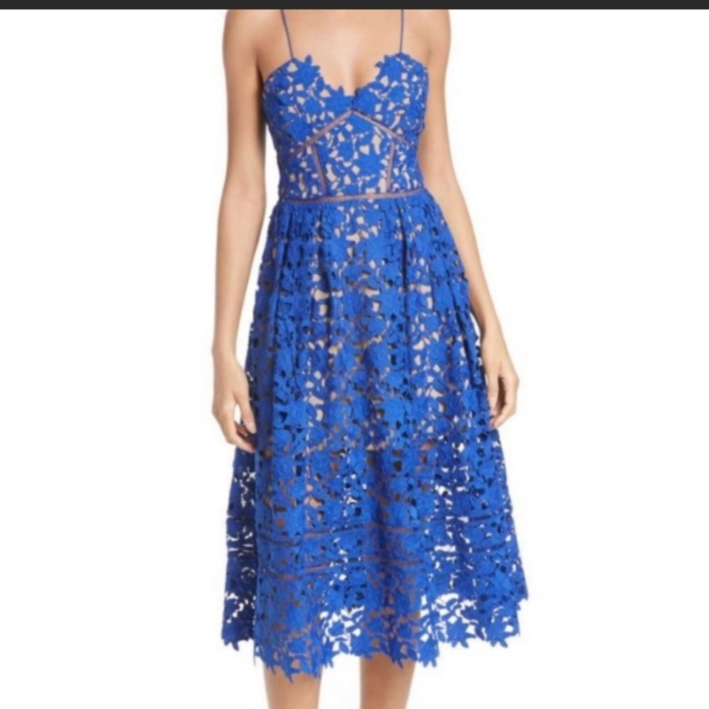 'Cindy' Crochet Lace Floral Midi Dress